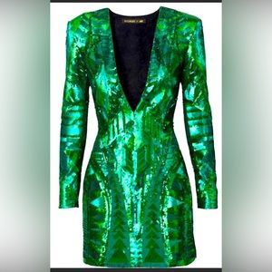 Balmain x H&M Green Sequin Dress